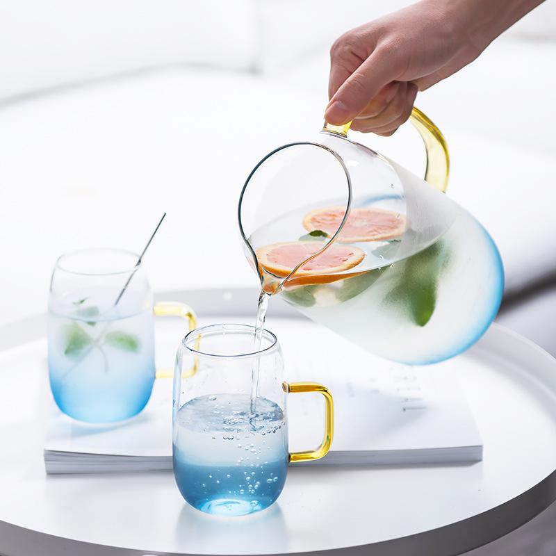 Frosted Blue Glass Drinkware