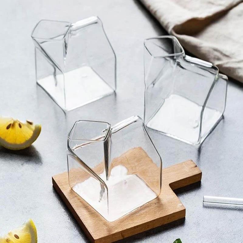 Milk Carton Transparent Glass